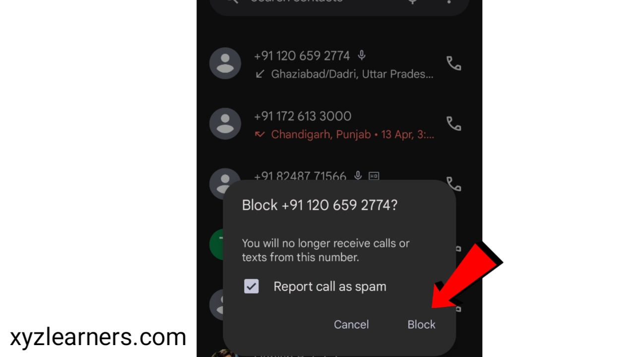 How can i block a number on android