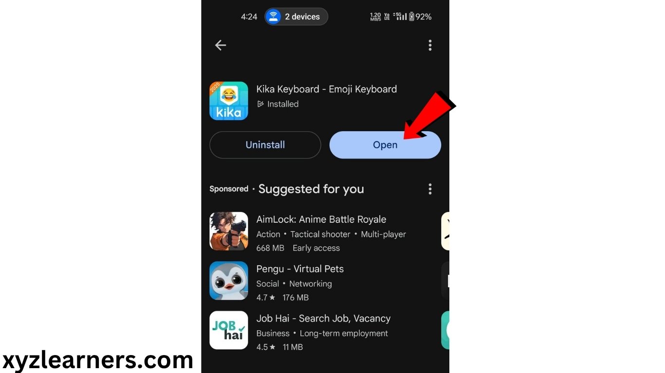 Changing keyboard on android