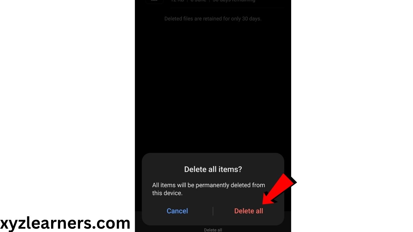 How to delete files or photos from recycle bin