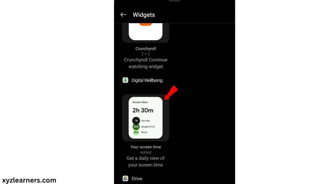 Check screen time using digital wellbeing on android