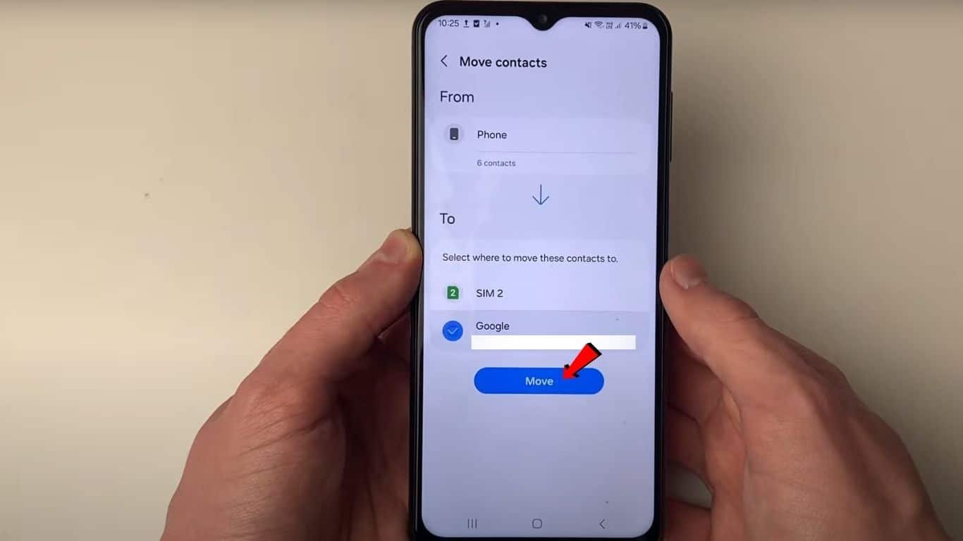 Transfer contacts android to iphone
