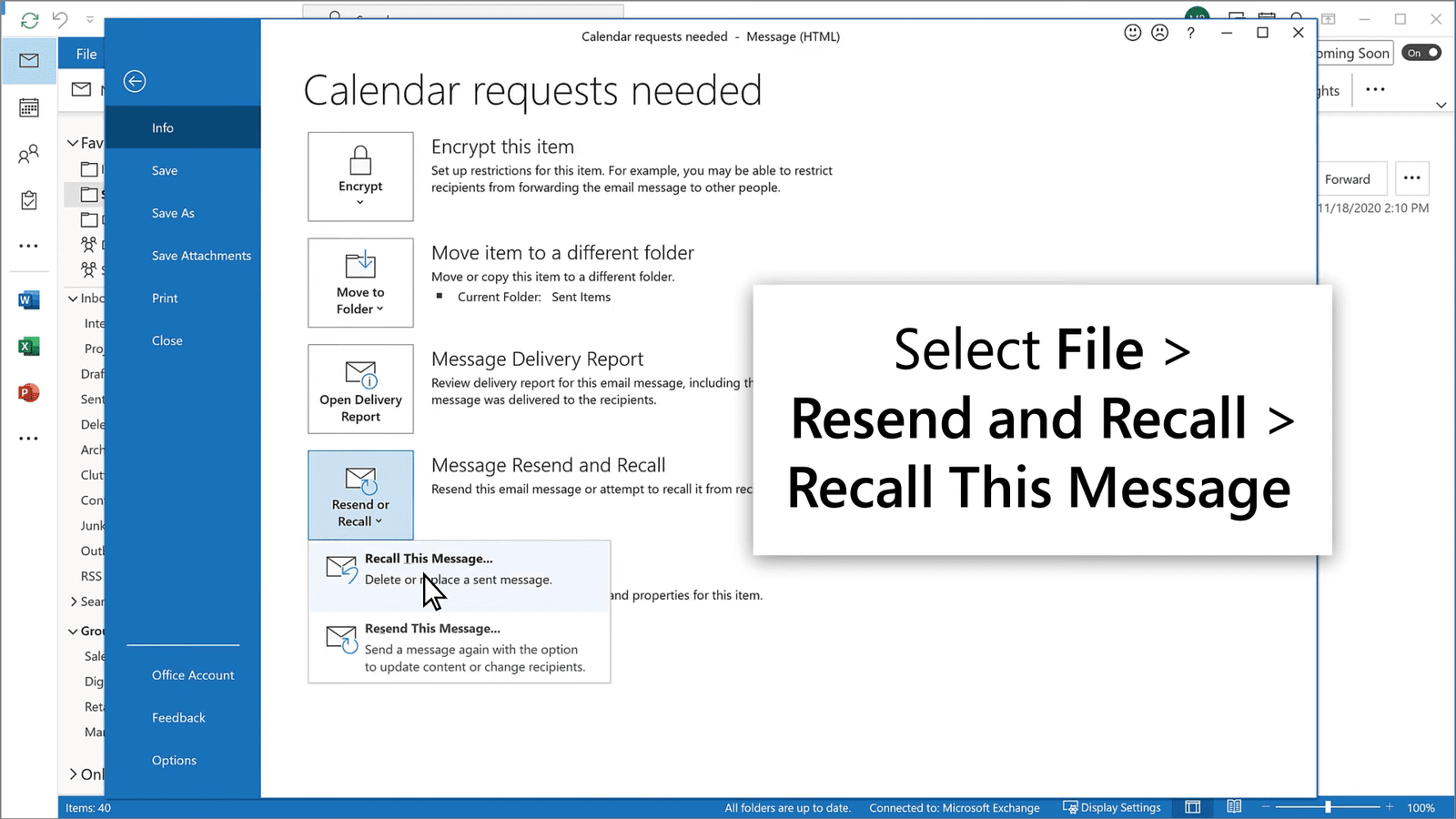 How To Recall Email In Outlook