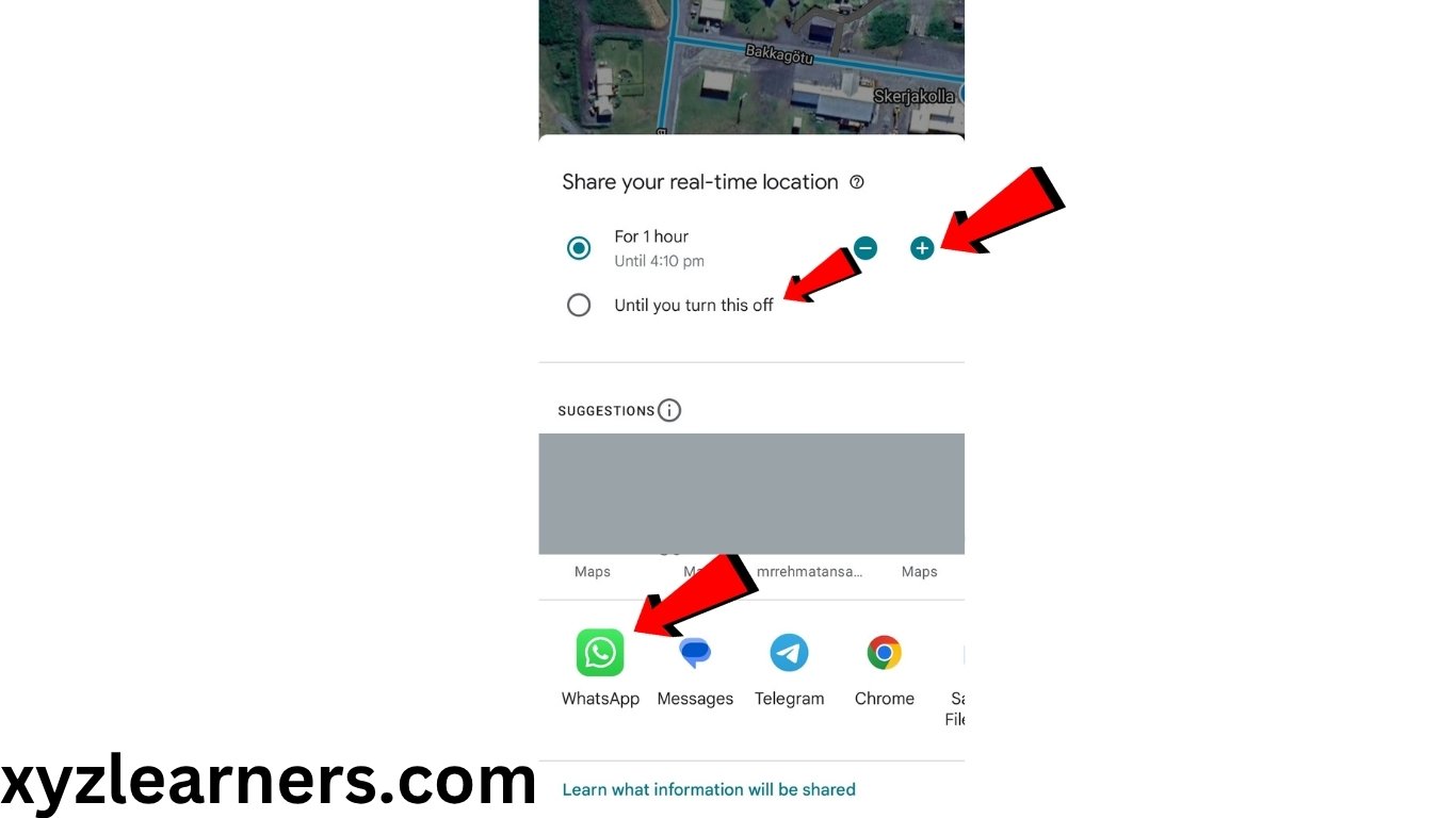 How can i share my location from iphone to android