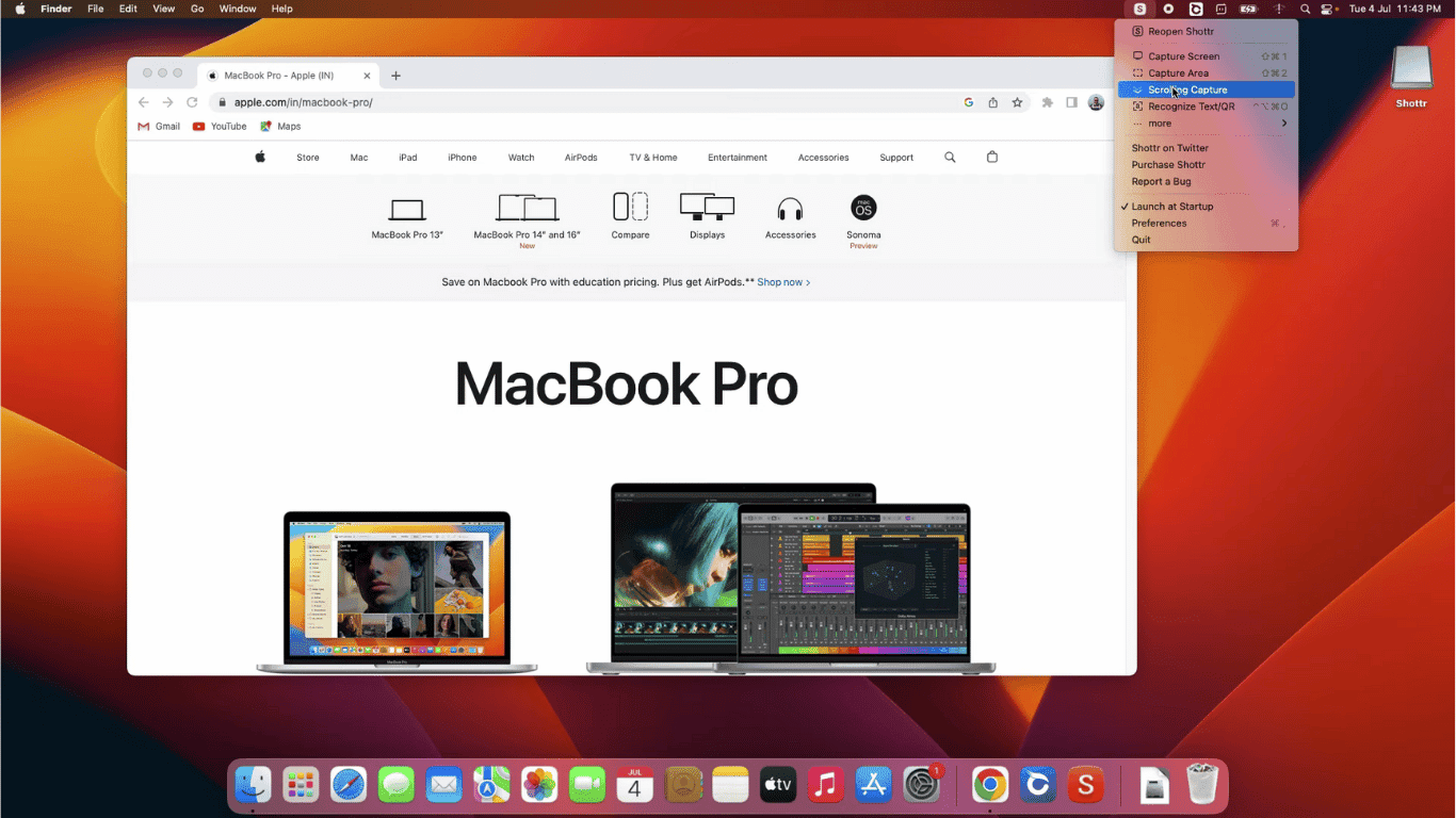 How Take Scrolling Screenshot in MacBook